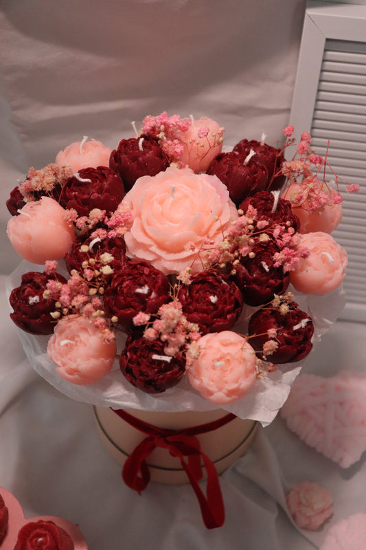 Red and Pink Candle Bouquet/Flower Candle